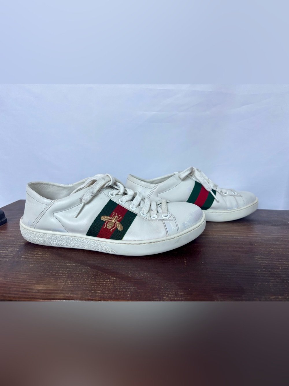 Gucci Ace Embroidered Leather Sneakers